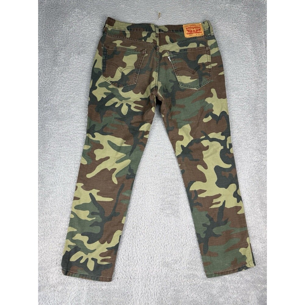 Levi's 541 Athletic Fit Camo Pants Men's 33x30 Woodland Camouflage Green Jeans